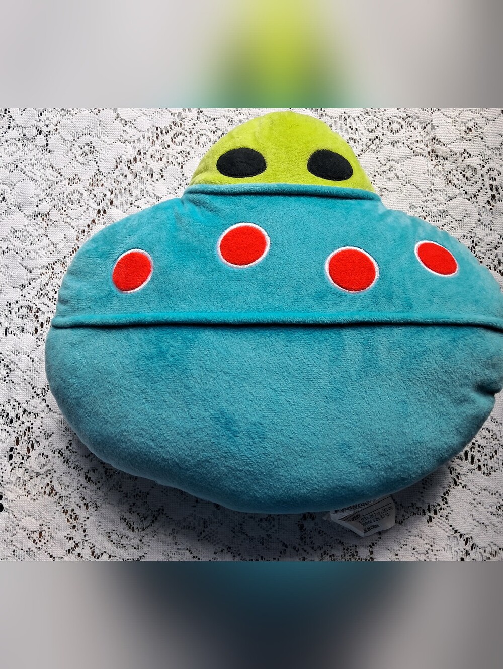 Target Blue Plush Alien Pillow with Red Dots